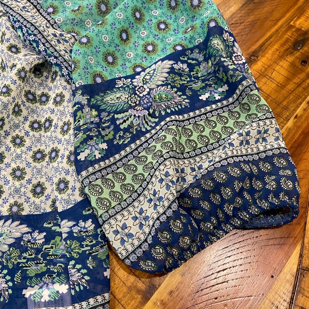 Anthropologie Fig & Flower Sheer Button-down Top - Picture 3 of 5